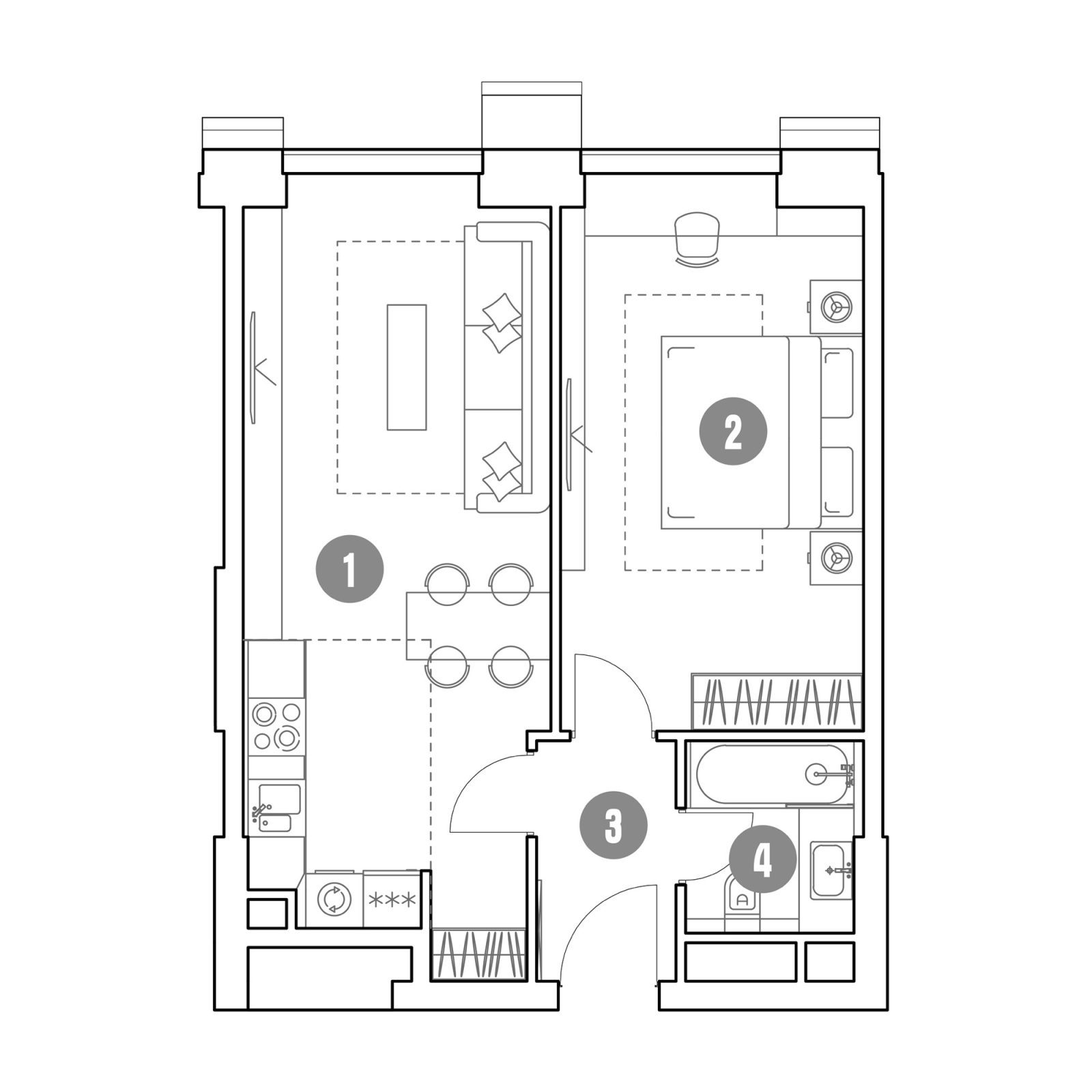 Планировка: 2-комнатная квартира, 49,9 м²