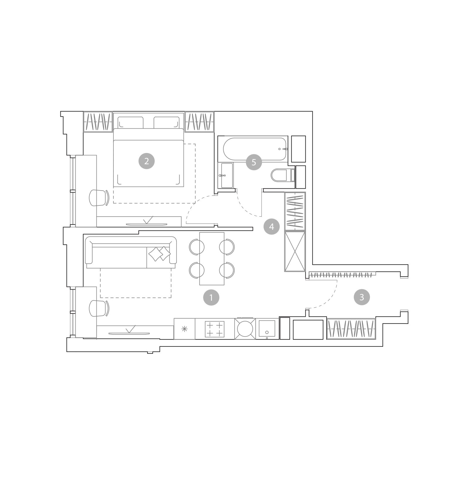 Планировка: 2-комнатная квартира, 41,0 м²