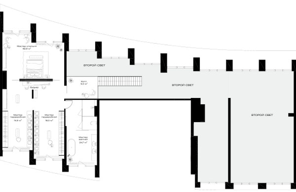 Планировка: 5-комнатная квартира, 434,6 м²