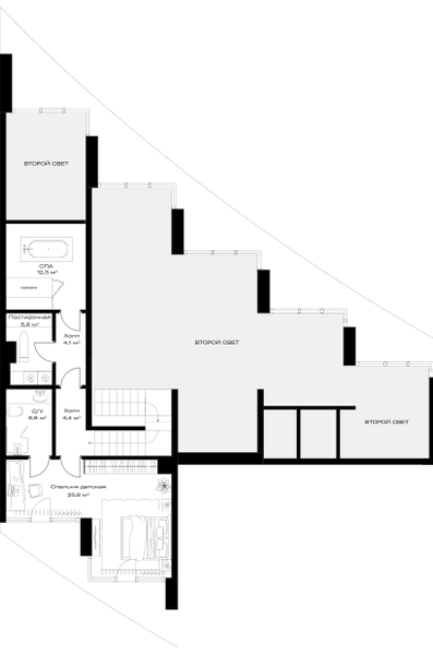 Планировка: 3-комнатная квартира, 246,1 м²
