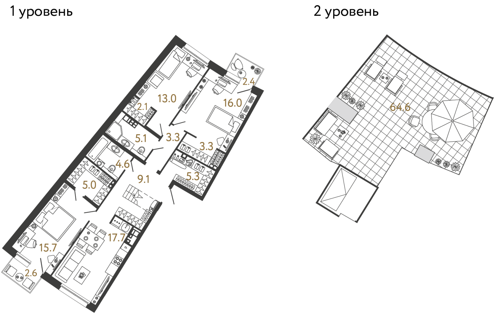 Планировка: 3-комнатная квартира, 100,2 м²